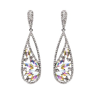 FASHIONABLE STONE POST EARRINGS SLEQ573
