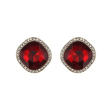FASHIONABLE STONE POST EARRINGS