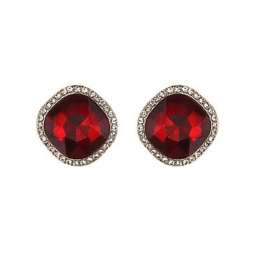 FASHIONABLE STONE POST EARRINGS