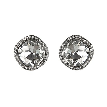 FASHIONABLE STONE POST EARRINGS