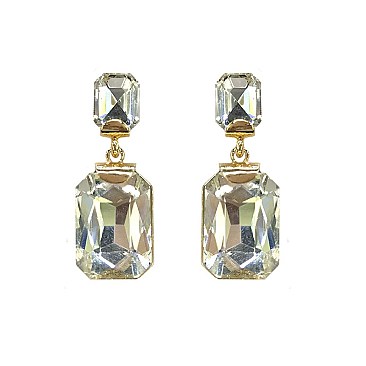 FASHIONABLE STONE POST EARRINGS SLEQ581