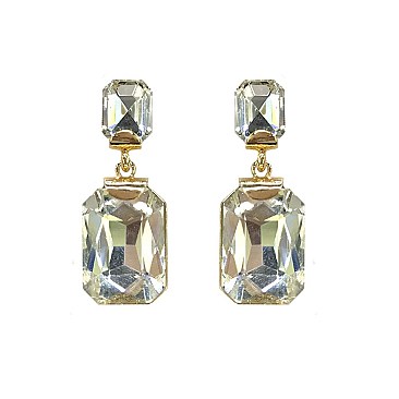 FASHIONABLE STONE POST EARRINGS SLEQ581