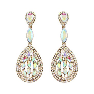 FASHIONABLE RHINESTONE FLAME DROP EARRINGS SLEQ582