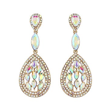 FASHIONABLE RHINESTONE FLAME DROP EARRINGS SLEQ582