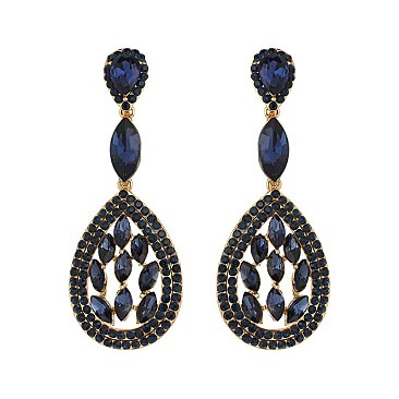 FASHIONABLE RHINESTONE FLAME DROP EARRINGS SLEQ582