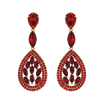 FASHIONABLE RHINESTONE FLAME DROP EARRINGS SLEQ582