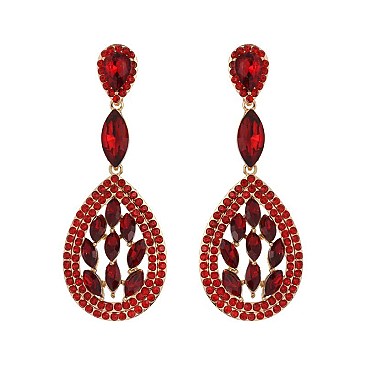 FASHIONABLE RHINESTONE FLAME DROP EARRINGS SLEQ582