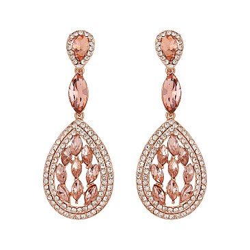 FASHIONABLE RHINESTONE FLAME DROP EARRINGS SLEQ582