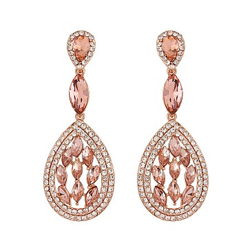 FASHIONABLE RHINESTONE FLAME DROP EARRINGS SLEQ582