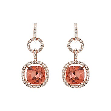 FASHIONABLE STONE POST EARRINGS SLEQ583
