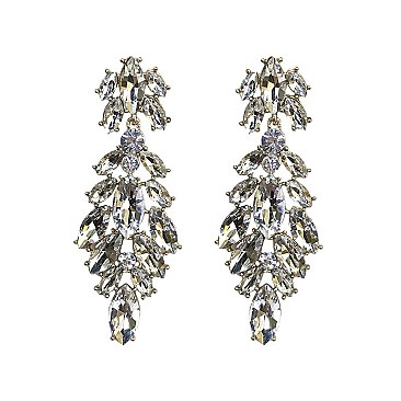 FASHIONABLE DANGLY DRESSY MARQUISE STONE POST EARRING SLEQ588