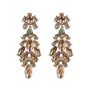 FASHIONABLE DANGLY DRESSY MARQUISE STONE POST EARRING SLEQ588