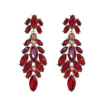 FASHIONABLE DANGLY DRESSY MARQUISE STONE POST EARRING SLEQ588