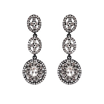 FASHIONABLE STONE POST EARRINGS SLEQ590
