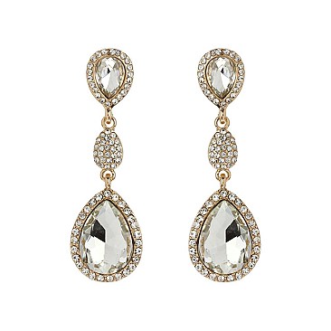 FASHIONABLE ALLURE RHINESTONE TEARDROP EARRINGS SLEQ592