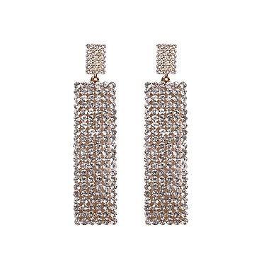 FASHIONABLE 6 LINE DANGLY RHINESTONE POST EARRING SLEQ597