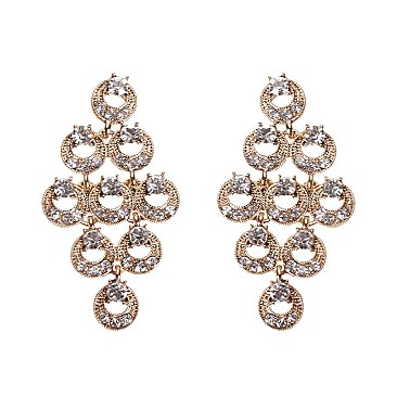 FASHIONABLE STONE POST EARRINGS SLEQ598