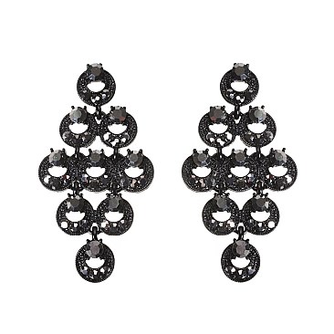 FASHIONABLE STONE POST EARRINGS SLEQ598