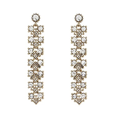 FASHIONABLE STONE POST EARRINGS SLEQ613