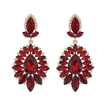 FASHIONABLE SUN BEAM DANGLE STONE POST EARRING SLEQ628