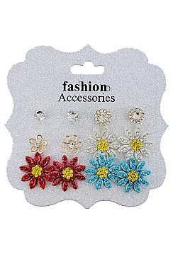 PACK OF 12 TRENDY ASSORTED 6-PAIR MULTI EARRING SET