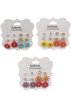 PACK OF 12 TRENDY ASSORTED 6-PAIR MULTI EARRING SET