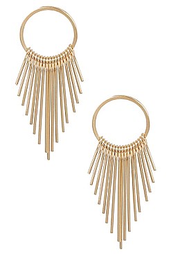 PACK OF 12 STYLISH ASSORTED COLOR METALLIC TASSEL DANGLE EARRING