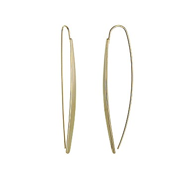 Modern And Minimalist Long Curved Wire Bar Front Back Earrings SLERK0050