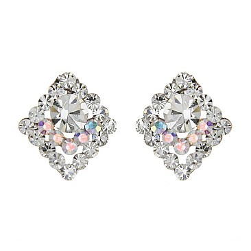 CHIC CRYSTAL STONES RHOMBUS EARRING SLERK0102