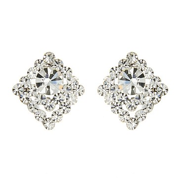 CHIC CRYSTAL STONES RHOMBUS EARRING SLERK0102