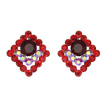 CHIC CRYSTAL STONES RHOMBUS EARRING SLERK0102