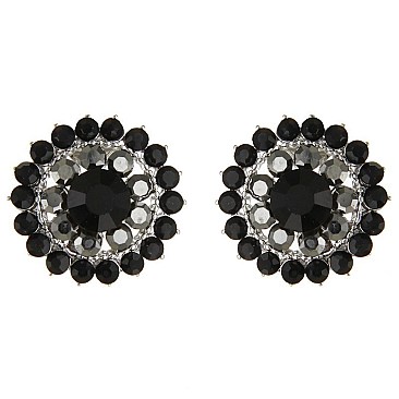 CHIC CRYSTAL STONES SUNFLOWER EARRING SLERK0106