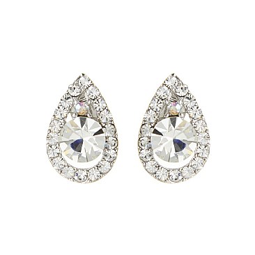 POSH CRYSTAL STONE TEARDROP EARRING SLERK0108