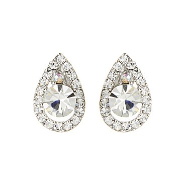 POSH CRYSTAL STONE TEARDROP EARRING SLERK0108