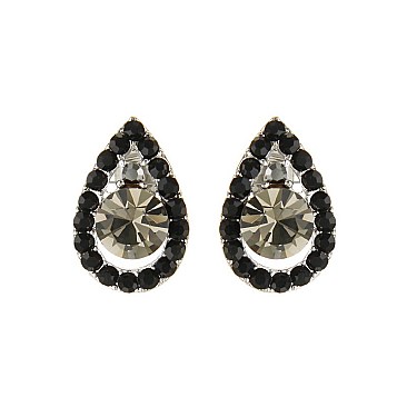 POSH CRYSTAL STONE TEARDROP EARRING SLERK0108