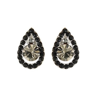 POSH CRYSTAL STONE TEARDROP EARRING SLERK0108