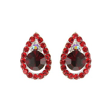 POSH CRYSTAL STONE TEARDROP EARRING SLERK0108