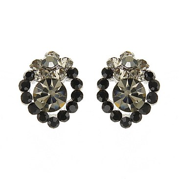 CHIC CRYSTAL STONE FLOWER EARRING SLERK0111
