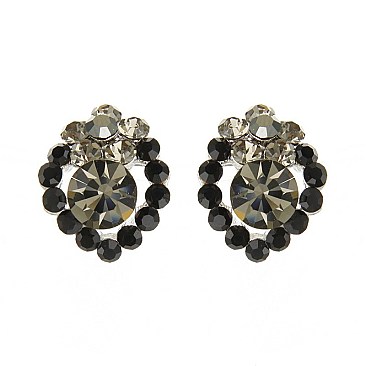 CHIC CRYSTAL STONE FLOWER EARRING SLERK0111