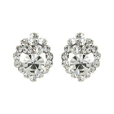 CHIC CRYSTAL STONE FLOWER EARRING SLERK0111