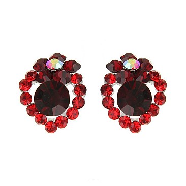 CHIC CRYSTAL STONE FLOWER EARRING SLERK0111