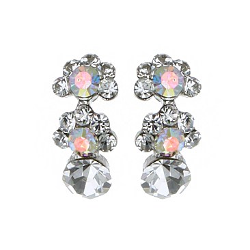 Trendy Small Stone Cluster Stud Earrings SLERK20