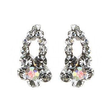 Trendy Small Stone Cluster Stud Earrings SLERK22