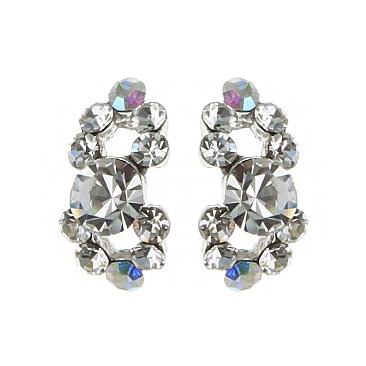 Trendy Small Stone Cluster Stud Earrings SLERK23