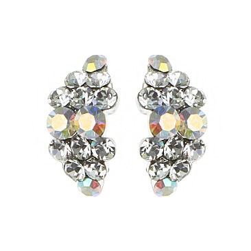 Trendy Small Stone Cluster Stud Earrings SLERK24