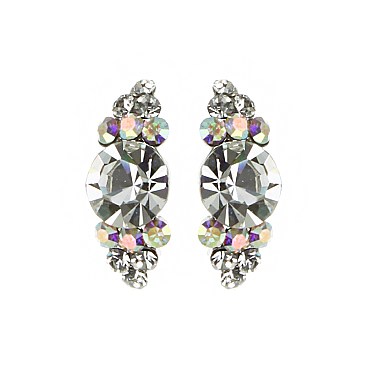 Fashionable Small Stone Cluster Stud Earrings SLERK25