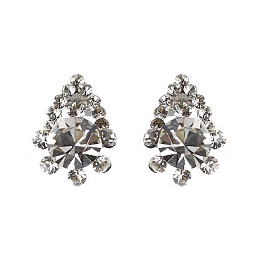 Fashionable Small Stone Cluster Stud Earrings SLERK28