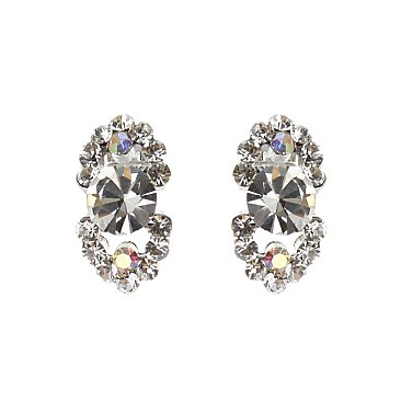 Trendy Stone Cluster Stud Earrings SLERK29