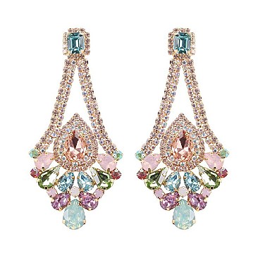 Stunning Color Rhinestone Earrings SLERY8948