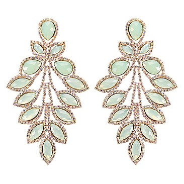 Chic Flower Vine Rhinestone Earrings SLERY8955